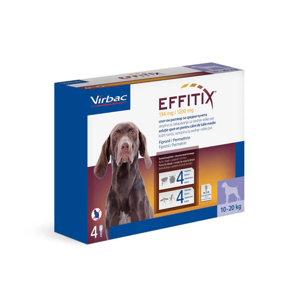 Virbac Effitix Spot-On for Dogs - Flea & Tick 10-20 Kg 1 Ampule