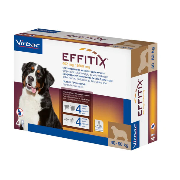 Virbac Effitix Spot-On for Dogs - Flea & Tick 40-60 Kg 1 Ampule