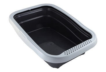 MPS Cat Litter Box with Rim – Black & Grey | 58 × 37.5 × 18 cm