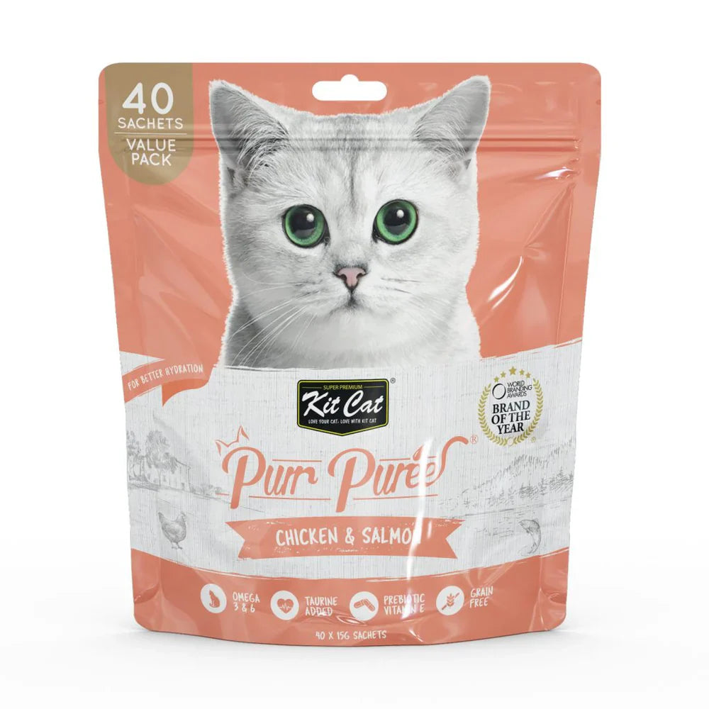 Kit Cat Purr Puree Value Pack- Liquid Treat 40×15 gm Different flavors
