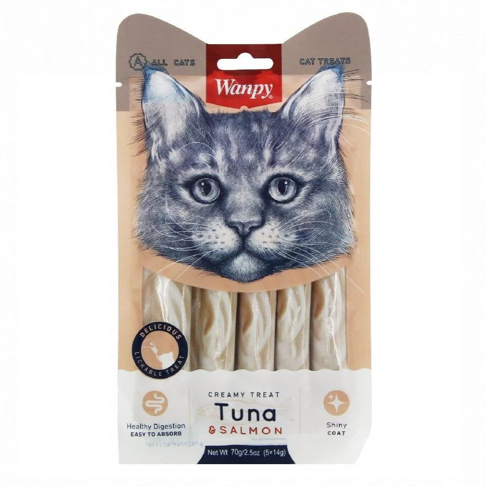 Wanpy Creamy Treat With Tuna And Salmon 70 gr (5*14g)