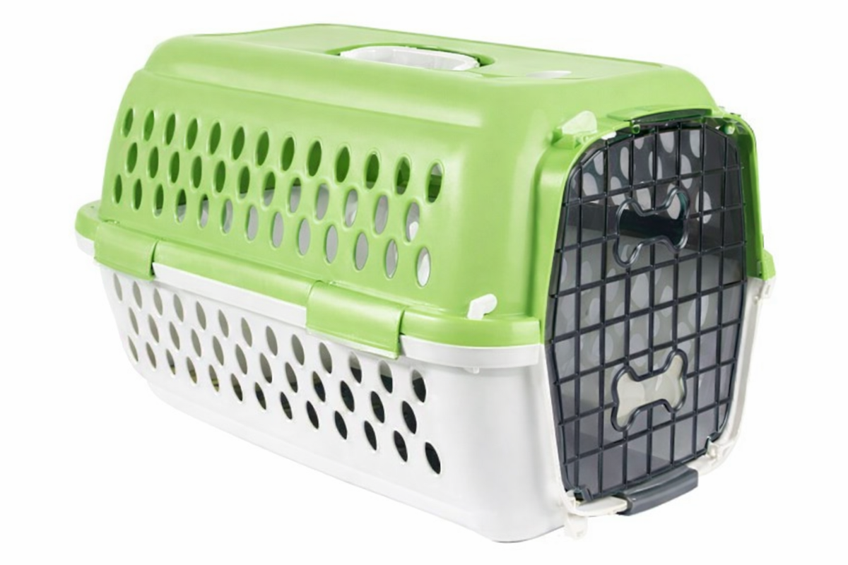 Orientpet Light Green & off white Pet Carrier Crate (52x34x35cm)