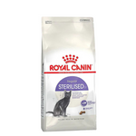 •Royal Canin Sterilised 37 Dry Cat Food 2kg front packaging•Royal Canin Sterilised 37 kibble texture close-up