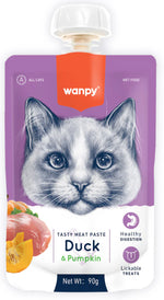 Wanpy Wet Food For Adult Cat Tasty Meat Paste Duck & Pumpkin for Cats 90g