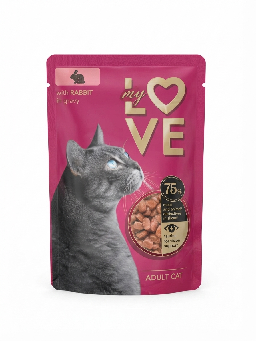 My Love Wet Food For Adult Cat With Rabbit In Gravy 85g