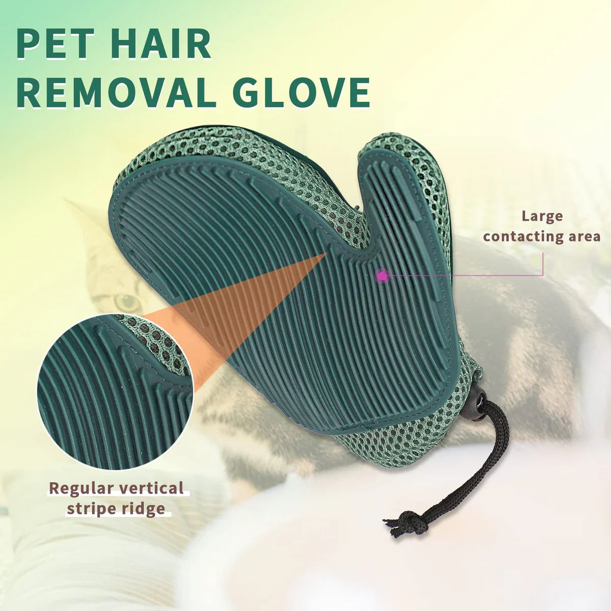 Pet Grooming Spray Glove Brush – Anti-Static Hair Removal & Odor Control