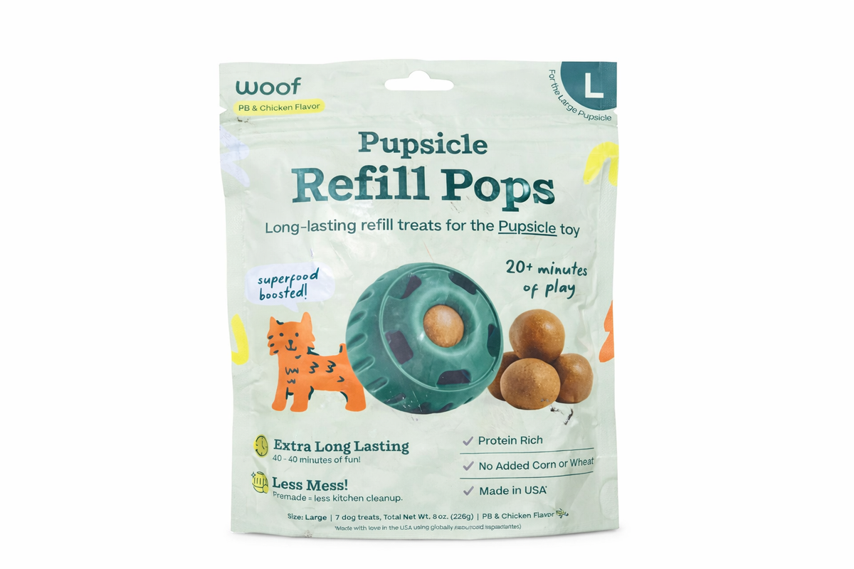 Woof Pupsicle Refill Pops – PB & Chicken Flavor (Large)