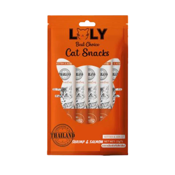 Loly Cat Liquid Snacks with Salmon & Shrimp 5x15G