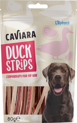 Caviara Dog Treats Duck Strips 80g