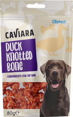 Caviara Dog Treats Duck Knotted Bone 80g