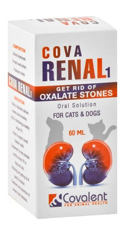 Covalent Renal 1 Oral Solution for Oxalate Urinary Stones for Cats & Dogs 60ml