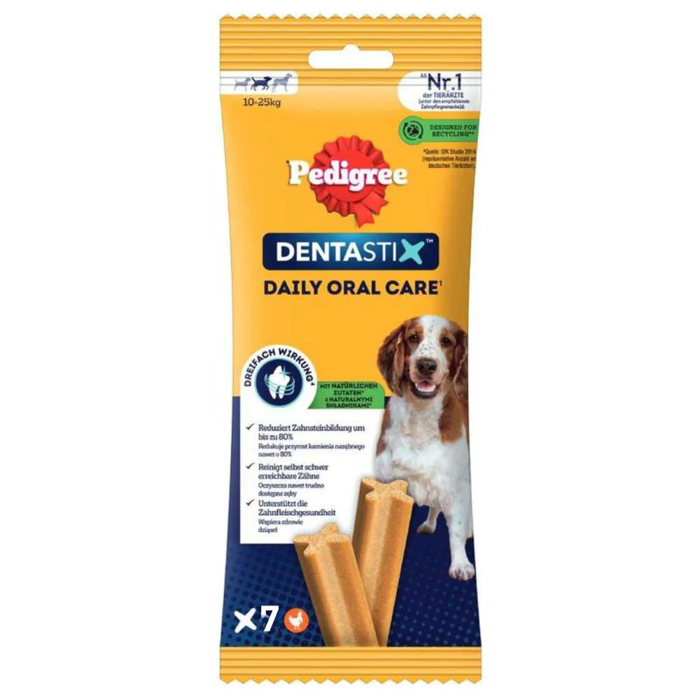 Pedigree Dentastix - Daily Oral Care - 7 Sticks - Medium 10-25kg (180G )