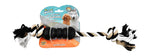 Soleil Black & White Toss-n-Floss Salami Shaped Dog Tug Toy with Cotton Rope