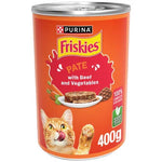 Friskies Pate Cat Food, Beef & Vegetable Flavor, 400g