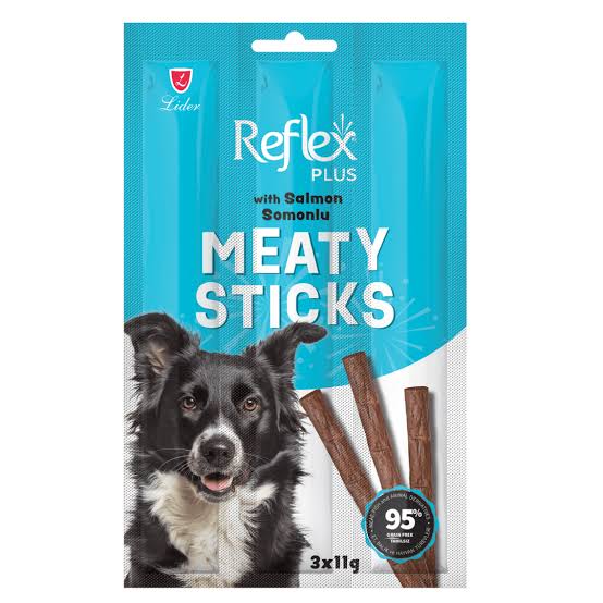 Reflex Plus Meaty Sticks Dog Treats With Salmon
