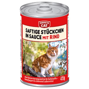 Perfecto Cat can in sauce with Beef 415g