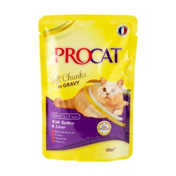 Procat Pouch with Turkey in Gravy 100 Gm