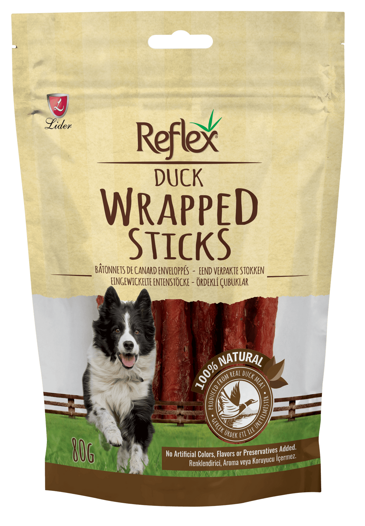 Reflex Wrapped Sticks Duck Dog Treats 80G