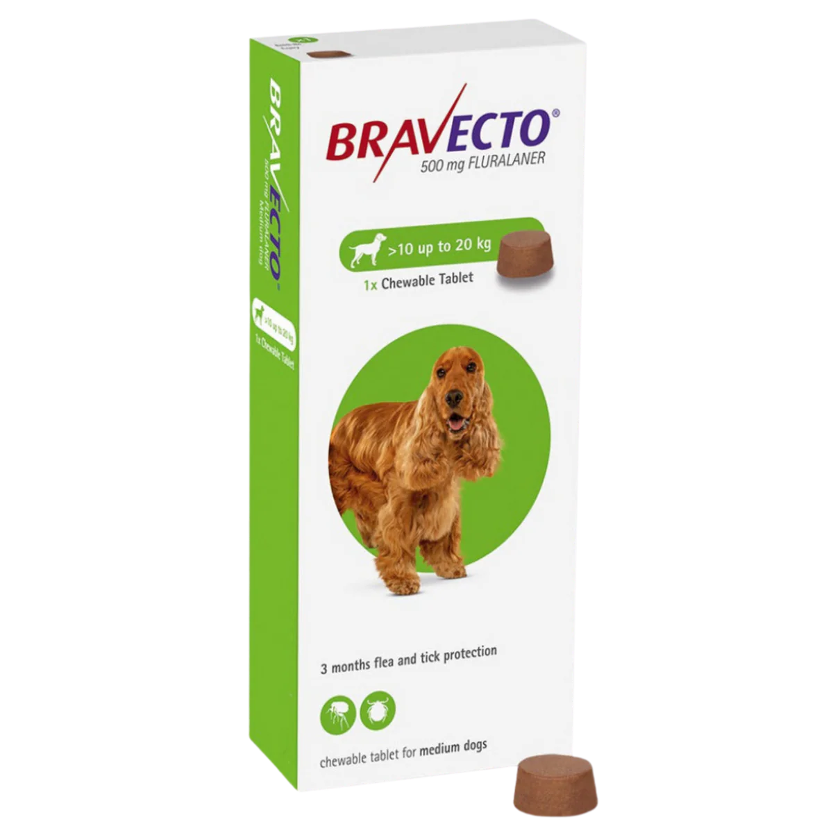 Bravecto MSD Adult Dog Flea & Tick Treatment - 1 Tablet Weight Variants: