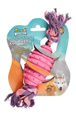 Soleil Rugby Shaped Dog Chew Toy W/Rope