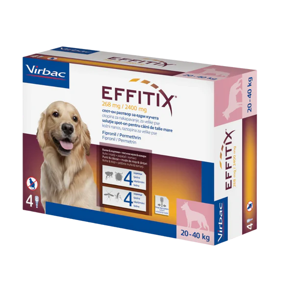 Virbac Effitix Spot-On for Dogs - Flea & Tick 20-40 Kg 1 Ampule