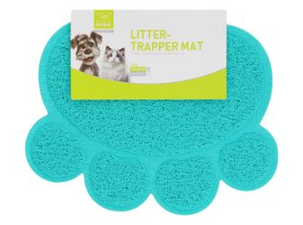 Nunbell Turquoise Paw Shaped Pet Litter Trapper Mat (30x40cm)