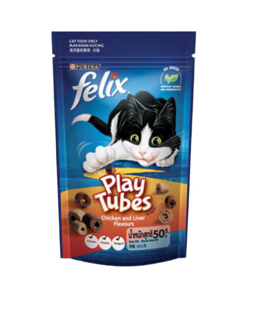 FELIX® Play Tubes Chicken & Liver Flavor Cat Treats - 50G