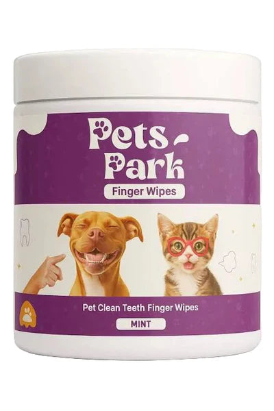 Pets Park Pet Clean Teeth Finger Wipes with Mint