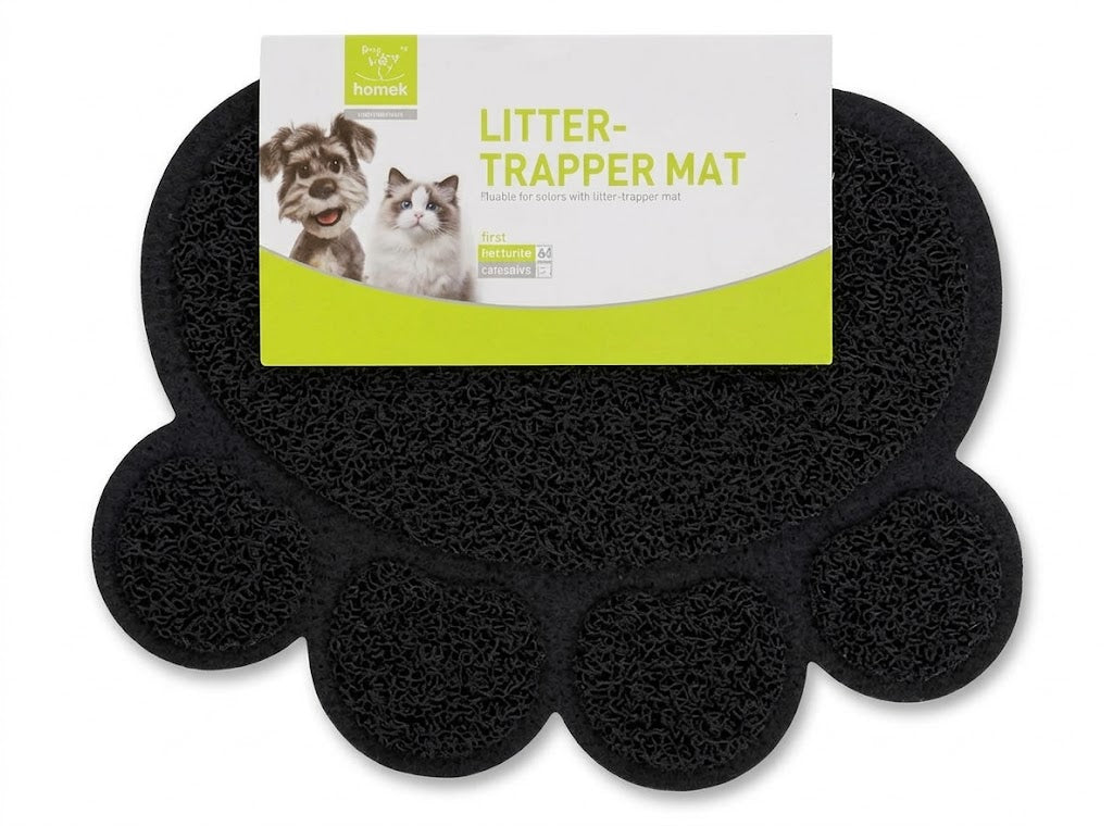 Nunbell Turquoise Paw Shaped Pet Litter Trapper Mat (30x40cm)