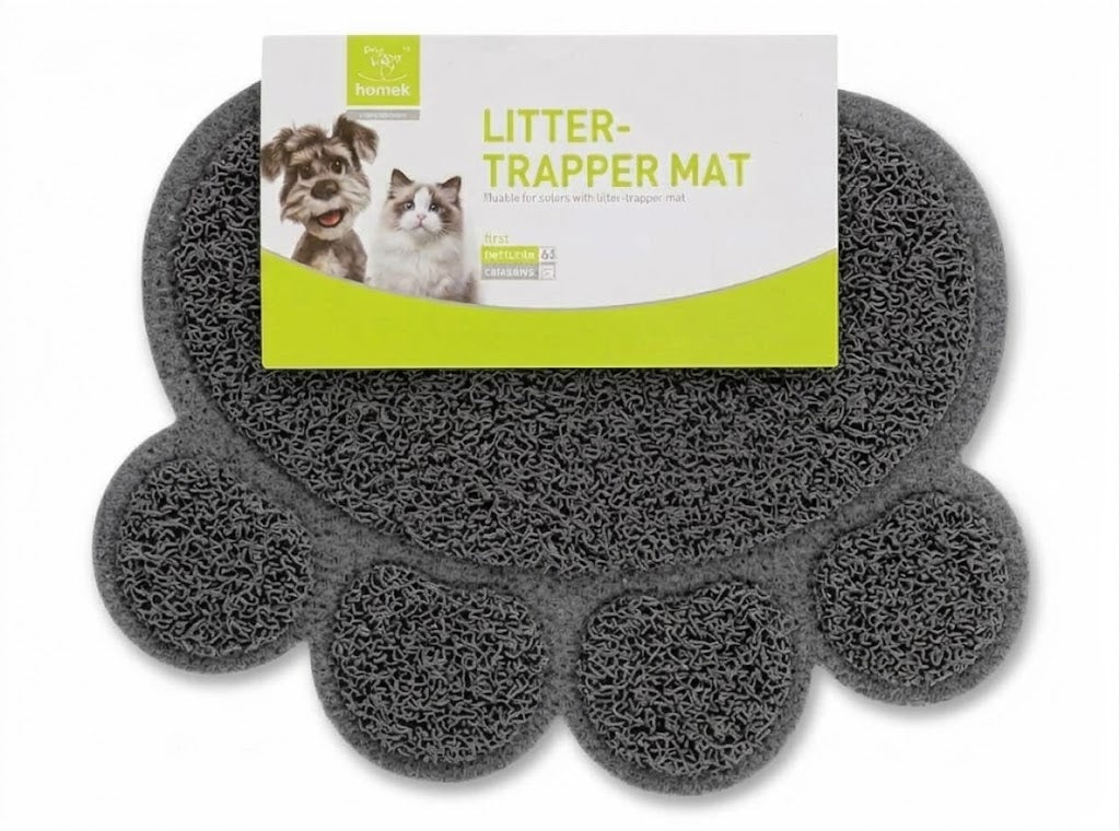 Nunbell Turquoise Paw Shaped Pet Litter Trapper Mat (30x40cm)