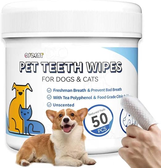 Opdent Pet Dental Finger Wipes 50PCS
