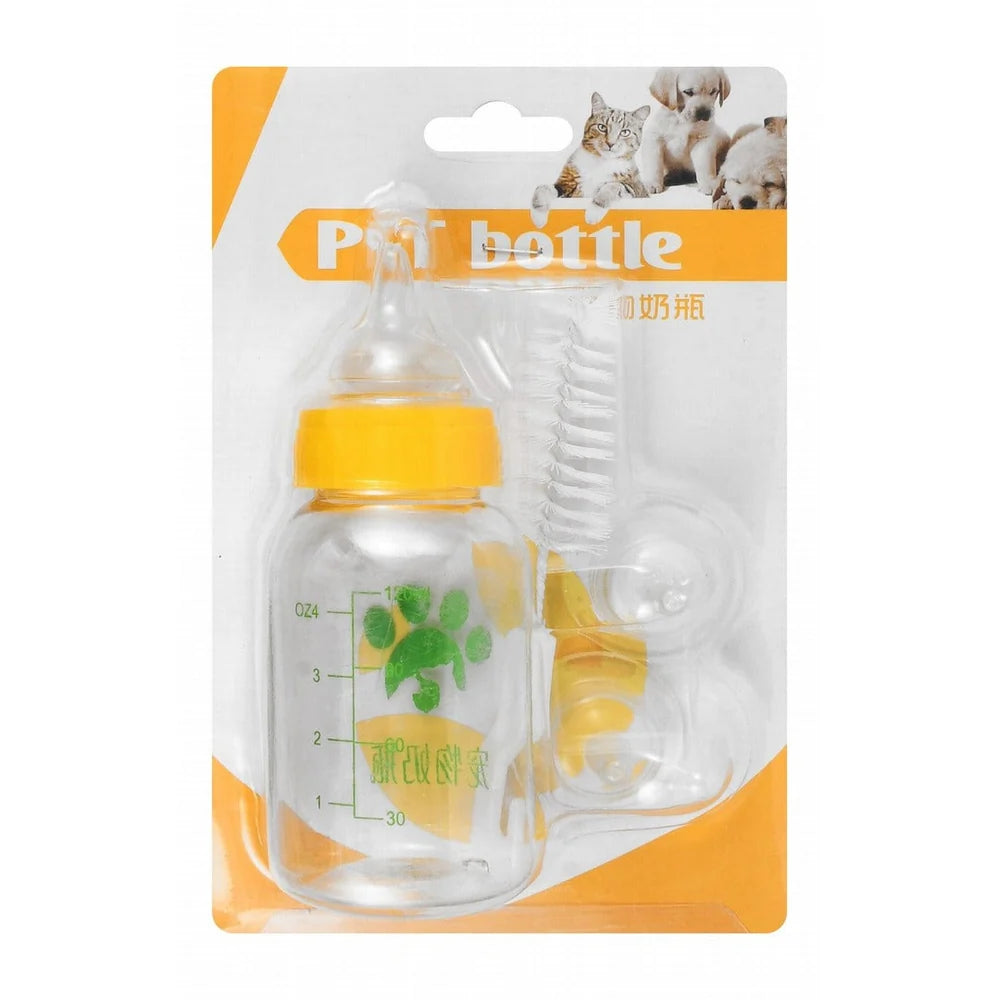 Pet Nursing Bottle with Teats & Cleaning Brush 120ml