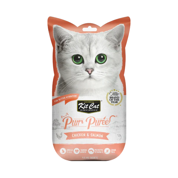 Kit Cat Purr Puree Liquid Treat with chicken & salmon