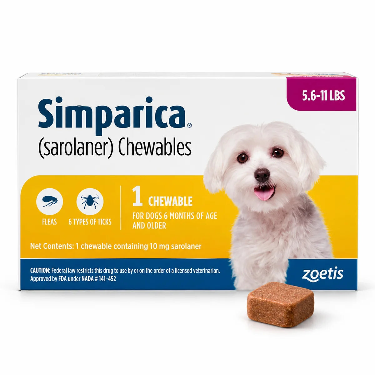 Simparica Sarolaner – 1 Chewable Tablet