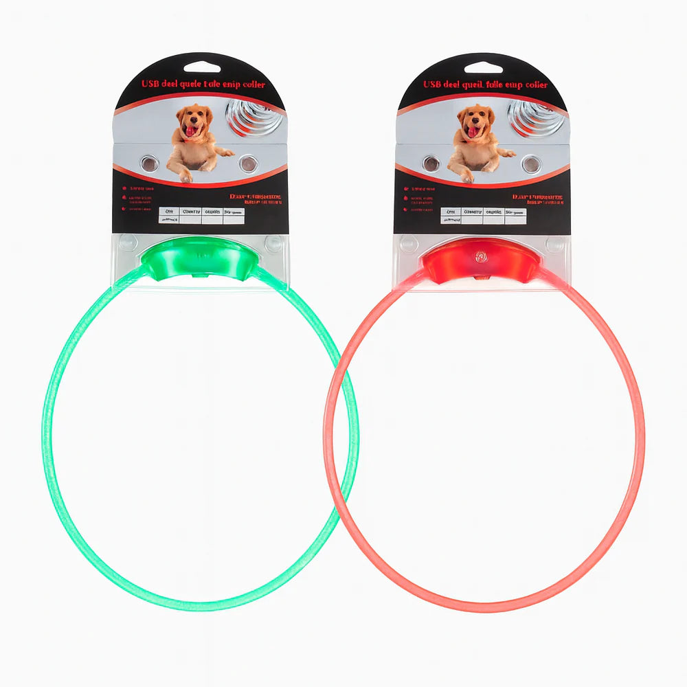 LED Luminous Dog Collar – Glow in the Dark Safety Necklace