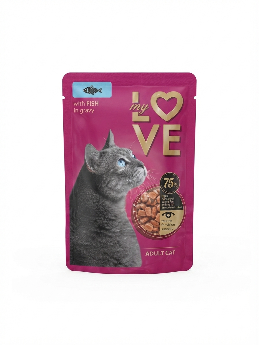 My Love Wet Food For Adult Cat With Fish In Gravy 85g