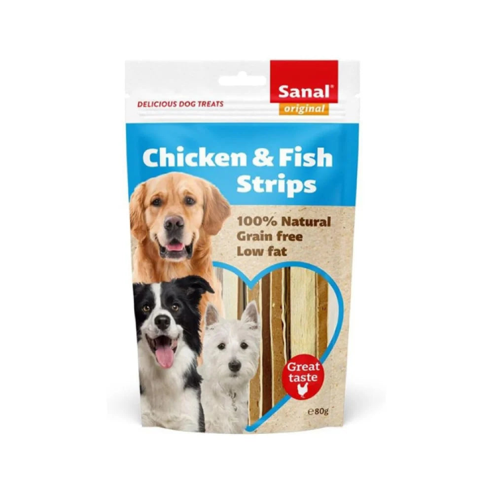 Sanal Chicken & Fish Filet Dog Treats 80G
