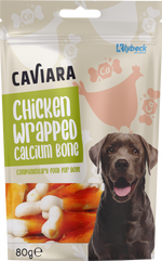 Caviara Dog Treats Chicken wrapped calcium bones 80g