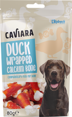 Caviara Dog Treats Duck wrapped calcium bones 80g