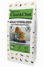 Expert Chat & Chat Care Adult Sterilized Cat Food Rich in White Meat Poultry