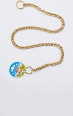 Stainless Steel Dog Choke Chain Collar, Gold, 3mm