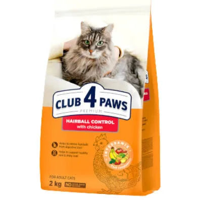 CLUB 4 PAWS Premium For Adult Cat Hairball Control Chicken 2KG