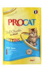 Procat Pouch with Kitten Tuna in jelly 100 Gm