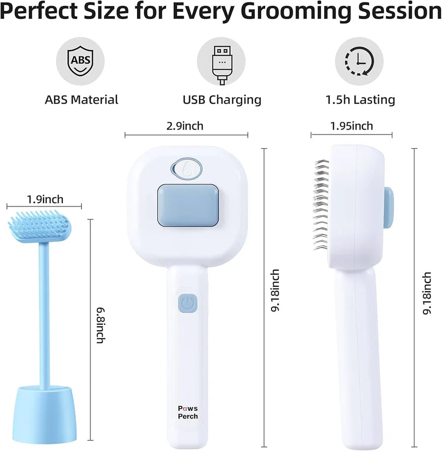 Pet Steam Brush Spritz Defur Comb for Indoor Kitten Shedding with Massage Comb